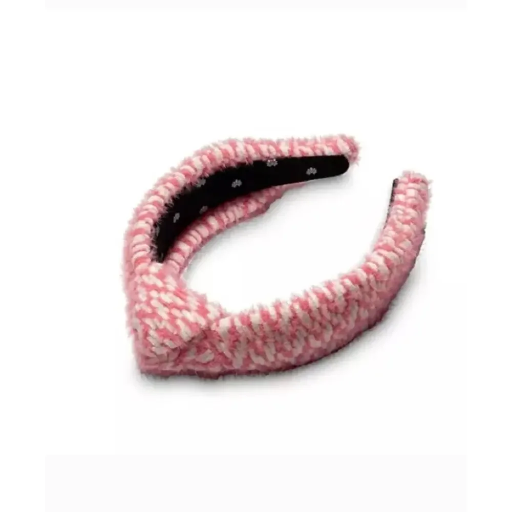 Lele Sadoughi Knit Knot Headband (Pink & White)